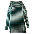 thumbnail image 2 of Women's Cold-Shoulder Striped Top-GW-L, 2 of 3