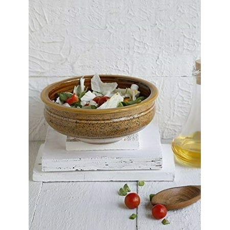 - storeindya Thanksgiving Gifts s Studio Pottery Ceramic Serving Bowl Soup Supper Noodles Cereal Handcrafted Spoon Mug Cup Serveware (Beige)