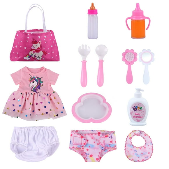 Set de accesorios y ropa para muñecas, 13 piezas para 43 a 50 cm
