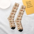 thumbnail image 4 of Daiia Sports Socks Squirrel nut backgrounds Printed Novelty Crew Socks for Men Women Knee High Socks Cotton Socks Soft & Breathable Support Unisex Socks, 4 of 9