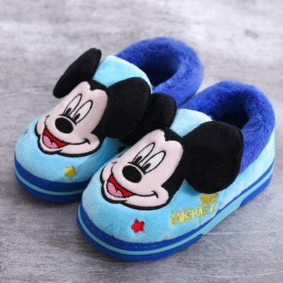 Nueva bolsa de pantuflas de algodón para niños de Disney con lindo invierno casa antideslizante niño niña niño algodón shoes26-27-Insole 165mm Gao Jinjia LED