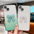 thumbnail image 5 of Dteck Case for Apple iPhone 13,Camera Lens Protection Luxury Gradient Color Transparent Back with Bow Tie PC Phone Case for Women Girl,Green, 5 of 9