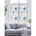thumbnail image 4 of Non-Adhesive Static Cling Window Tint, Navy Blue Coastal Window Privacy Film Frosted, Summer Beach Coral Shell Ocean Insulated Windows Frosted Films for Living room, 35.4 x 78.7 Inches, 4 of 9