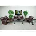 thumbnail image 3 of BizChair Brown LeatherSoft Reclining Sofa Set, 3 of 4