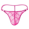 thumbnail image 1 of WZXFASHION Men's Lace Mesh Pouch G-string Thong T-back Lingerie Brief Panty Intimates Hot Pink XL, 1 of 4