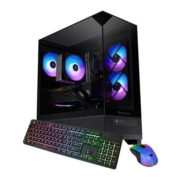 iBUYPOWER Element SE Gaming PC Desktop Computer AMD Ryzen 7 8700F CPU, AMD Radeon RX 7700 XT 12GB GPU, 32GB DDR5 5200MHz RAM, 1TB NVMe SSD, Windows 11 Home, Gamer Keyboard and Mouse - ESA7R77XT02