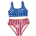 thumbnail image 3 of lnmuld Girls 2 Piece Flag Bikini Swimsuit, Stars & Stripes Bathing Suit Color:Blue,Size:13-14 Years, 3 of 9