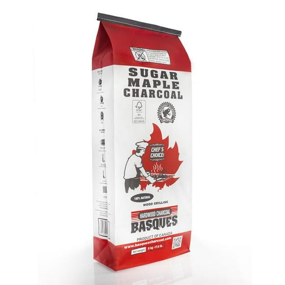 Basques Hardwood Chacoal 8027951 17.6 lbs Basques Sugar Maple All Natural Hardwood Lump Charcoal