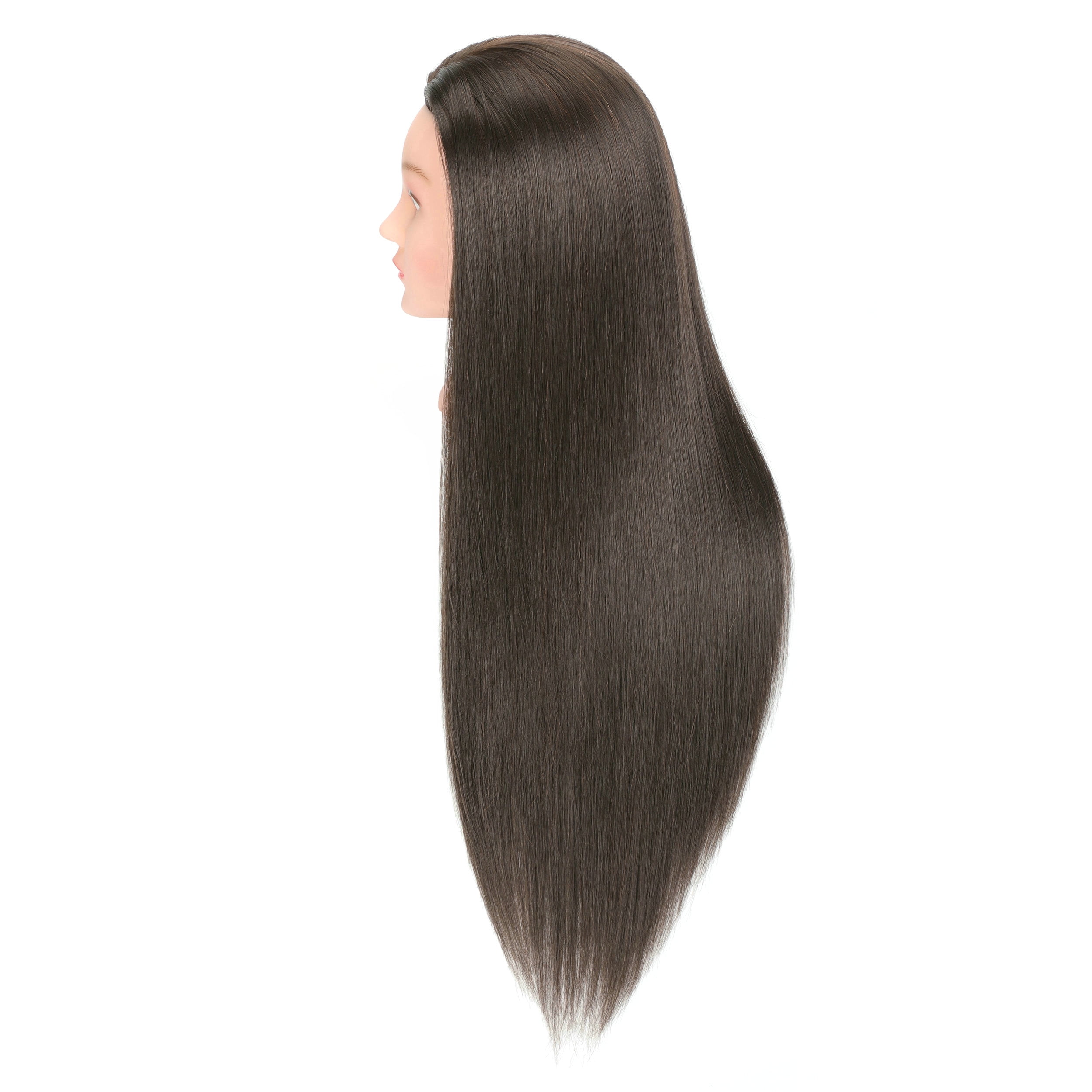 RYHAIR 30 inches Long 80% Human Hair Mannequin Head for Practice Braiding Styling Updos Cosmetology Barber Training Display with Stand