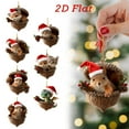 thumbnail image 3 of DAMAI Forest Animal Acorn Ornaments With Christmas Hat Berry Pinecone, 2026 New Cozy Woodland Animal Christmas Tree Decor, 2D Flat Acrylic Pine Cone Animal Hanging Pendants for Xmas Nature Lovers, 3 of 4