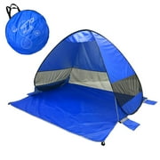 Elegantoss Portable Camping Tent Automatic Pop Up UV Resistant (UV50+) Sun Shade Picnicing Fishing Hiking Canopy Easy Setup Outdoor Cabana Tents with Carry Bag (Large 3P, Blue)