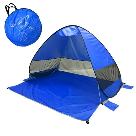 Elegantoss Portable Camping Tent Automatic Pop Up UV Resistant (UV50+) Sun Shade Picnicing Fishing Hiking Canopy Easy Setup Outdoor Cabana Tents with Carry Bag (Large 3P, Blue)