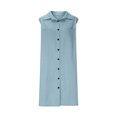 thumbnail image 4 of Women's Casual V-Neck Short Sleeve Tunic Dress with Pockets, Solid Color Summer Tank Dress for Daily Wear and Outings, 4 of 7