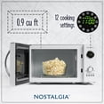 thumbnail image 2 of Nostalgia NRMO9WH Horno de microondas, 0.9 Cu. 800 vatios con visualización digital LED, cerradura para niños, interior fácil de limpiar, color blanco, 2 of 5