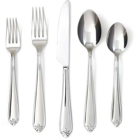 Better Homes and Gardens Fleur De Lis Mirrored 20-Piece Flatware Set