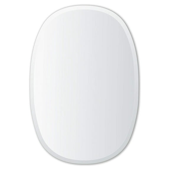 Better Bevel 24" x 36" Frameless Oblong Oval Mirror | 1" Beveled Edge | Bathroom Wall Mirror