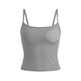 thumbnail image 7 of Tank Tops with Built in Bras Padded Summer Spaghetti Strap Sleeveless Cami Undershirts Fitted Basic Workout Shirts Featuring Soft Stretch Fabric Gray L, 7 of 7