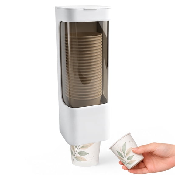 INCTUO Cup Dispenser Wall Mounted Bathroom Cup Holder, 3oz-5oz Disposable Paper Cup Plastic Cup Dispenser, Water Cooler Dispenser Cup Holder with Paste Plate for Home Office Hospital Gym
