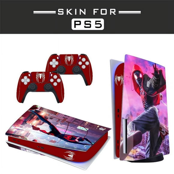 Adhesive Skin - Compatible for PS5 - Cover to customize the Console - Removable Vinyl Film - Matte Satin HD Quality (Disk, Spiderman Miles Morales05)