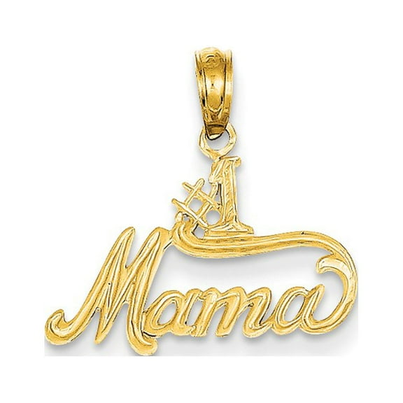 14k Yellow Gold #1 MAMA Charm Pendant