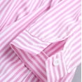 thumbnail image 5 of hgsbede Button Down Shirts for Women Striped Print Long Sleeve Turndown Collar Loose Mid-Length Shirts Blouse, 5 of 9