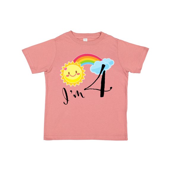 Inktastic I'm 4 Fourth Birthday Sun Rainbow Boys or Girls Toddler T-Shirt