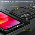 thumbnail image 7 of Case for Motorola Moto G Pure, Sliding Lens Camera Cover Protection Ring Kickstand Compatible with Magnetic Car Mount Military Grade Hybrid Rugged PC Soft TPU Shockproof Case, Black, 7 of 7