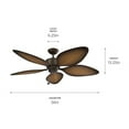 thumbnail image 5 of 310095SNB Kichler Lighting Nani - 5 Blade Ceiling Fan-13.2 Inches Tall and 56 Inches Wide-Satin Natural Bronze Finish-Ivory/Walnut Blade Color, 5 of 7