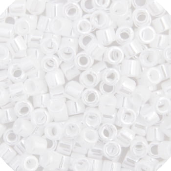 Miyuki Delica 10/0 RD 5.2gms DB0201 Japanese Seed Beads - White Pearl Opaque Luster - D201