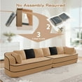 thumbnail image 7 of 135" Teddy Fabric 32D Boneless Sofa,Modular Sectional Sofa with Curved Armrest,Contrast Color Design with Pillow,Fluffy Comfy Couch with L Shaped Chaise,for Living Room,No Assembly Required,Camel, 7 of 7
