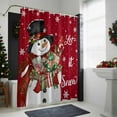 thumbnail image 4 of Shower Curtain 72"W x 84"L Winter Christmas Snowman Gifts Snowflakes Red Fabric Shower Curtains Set with Hooks Water Repellent Bathroom Curtains Machine Washable Bathroom Accessories, 4 of 7