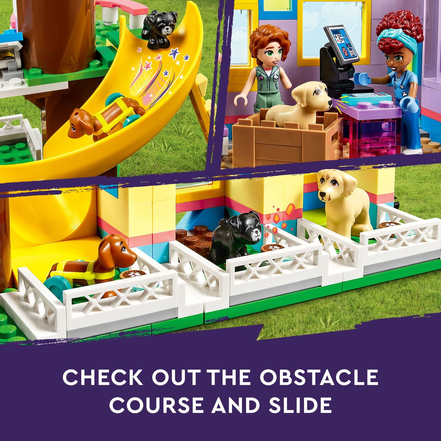 LEGO Friends Dog Rescue Center 41727, Pet Animal Playset for Kids with Autumn and Zac Mini-Dolls, Toy Vet Set, Sensory Toy for Kids Ages 7 Plus Years Old