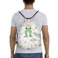 thumbnail image 2 of Kdxio Frog and Mushrooms Print Drawstring Backpack Bag,Waterproof Draw String Back Sack, Gym Drawstring Bags Swim Bag For Unisex, 2 of 9