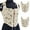 Beige a, variant on Womens Corsets On Sale Casual Sexy Eyelet Lace-up Embroidery Floral Print Tight Vest Drawstring Tie-up Suspender Court Vintage Straps Tank Top Fashion Denim Overbust Corset Bustier Top qILAKOG Size M