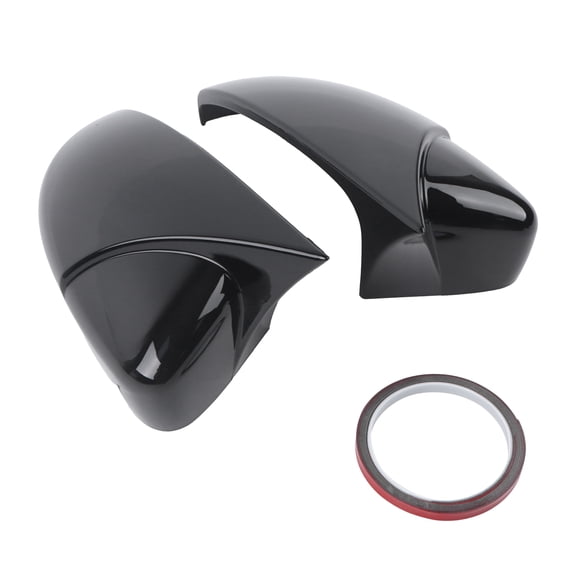 LOUVEROLA 2PCS paste rear mirror cover for Jetta MK6 2012-2018 bright black