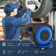 thumbnail image 6 of TROVA Retractable Air Hose Reel Automatic Rewind with 3/8" x 50 ft Hybrid Air Hose  Lock 180°Swivel Bracket Air Compressor Hose Reel with 5 ft Lead in Ceiling/Wall Mount Quick Coupler, 6 of 8