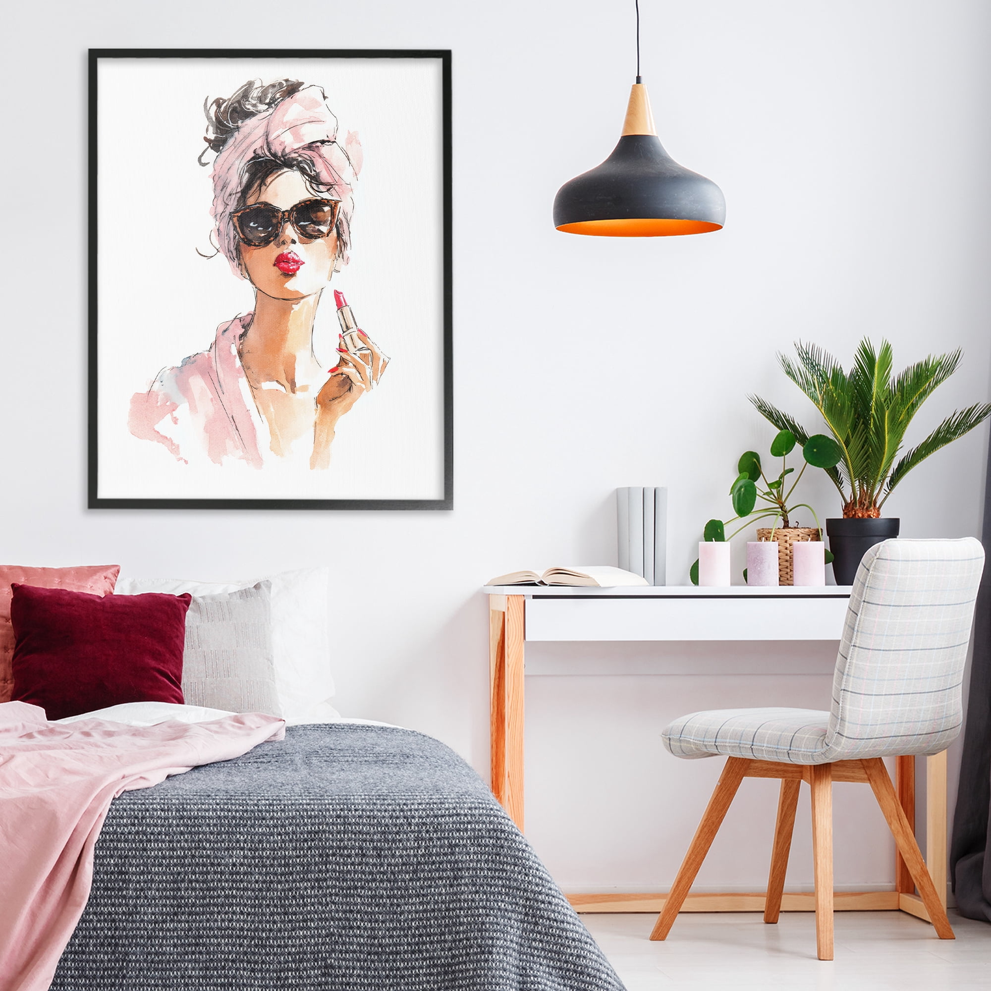Stupell Industries Velour Secrets Lipstick Black Framed Giclee Art, design by Svetlana Aleynikova