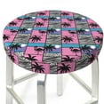 thumbnail image 3 of Kdxio Hawaii Palms Print Stool Covers Round,Stretch Round Bar Stool Covers Washable Bar Stool Cushion Slipcover for 12-15 Inch Chair, 3 of 7