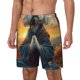 thumbnail image 1 of Balery Sunset Meditating Bichon Frise Bañador para hombre, shorts de playa de secado rápido con entrepierna y forro de compresión-Small, 1 of 6