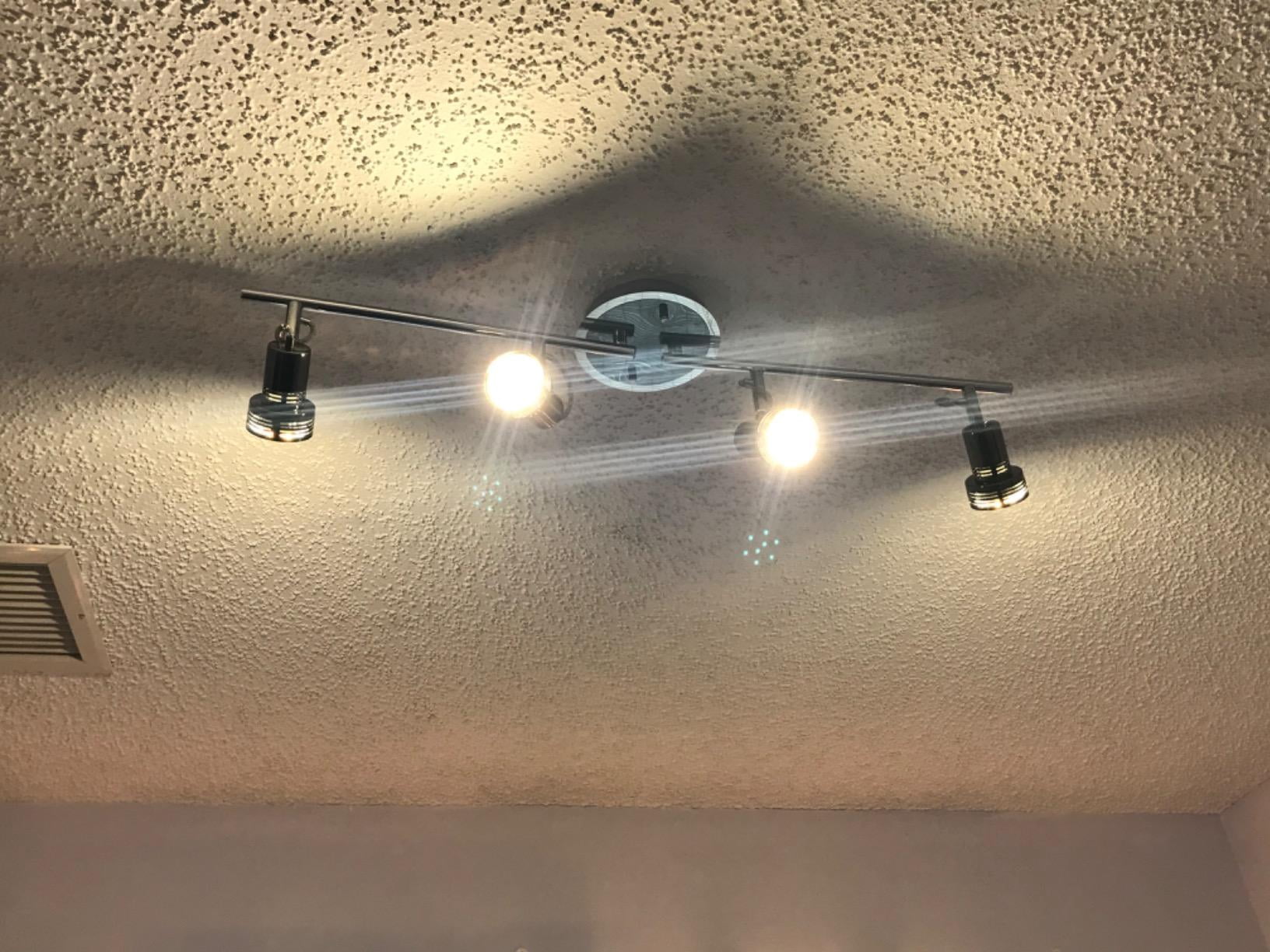 Depuley 4 Light Industrial Track Ceiling Spotlight Adjustable Rotatable Track Ceiling Light Fixture for Living Room Bedroom Kitchen Dining Hallway, GU10 bulb included
