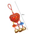 thumbnail image 2 of vnanda Chinese-style Wind Chime Sachet Spring Festival Car Pendant Vibrant Color Embroidery Pattern Metal Bell Wind Chimes Hanging Decor Wind Chimes Pendant, 2 of 8