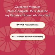 Celebrate Vitamins Multi-Complete 45 Bariatric Multivitamin with Iron Chewables, 45 mg of Iron, Watermelon, 180 count
