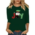 thumbnail image 2 of Gamivast Christmas Shirts for Women 2025 Plus Size Round Neck 3/4 Sleeve Blouse Cute Snowman Trees Printed Holiday Pullover Merry Christmas Shirts Vacation Casual Tees Tops 5XL, 2 of 5