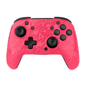 PDP Gaming Faceoff Wireless Deluxe Controller: Pink Camo - Nintendo Switch