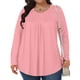 thumbnail image 2 of Tops de punto para mujer,Blusa informal de manga larga para mujer, talla grande, cuello redondo, tejido de poliéster, ideal para el hogar, sopatenor, 2 of 8
