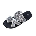 thumbnail image 2 of Women Sandals Under $15, Xunlbb Fashion Women Casual Round Head Comfy Slippers Beach Casual Slipsole Shoes(Silver,Size:42), 2 of 9