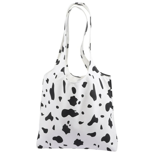 MasteelfCA Cow Canvas Tote Bag Portable Tote Bag Lightweight Reusable Shopping Cloth Bag
