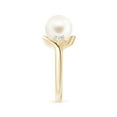thumbnail image 3 of ANGARA Classic Freshwater Cultured Pearl Bypass Ring in 14K Yellow Gold for Women | June Birthstone, Birthday, Anniversary, Jewelry Gift for Women | Pearl Ring, 3 of 8