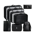 thumbnail image 1 of Minnieouse Bolsa de viaje de tela Oxford 8x, gran capacidad, resistente y duradera, fácil de empacar, Kit de accesorios de viaje Envolturas para manijas de equipaje negro, 1 of 6