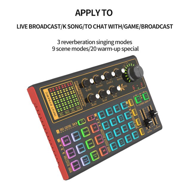 Sound Card,Modes/9 Scene Live Sound Mobile Live Video 3 Online Live Video Modes/20 Warm- Special Computer And Mobile Scene Modes/20 Warm-